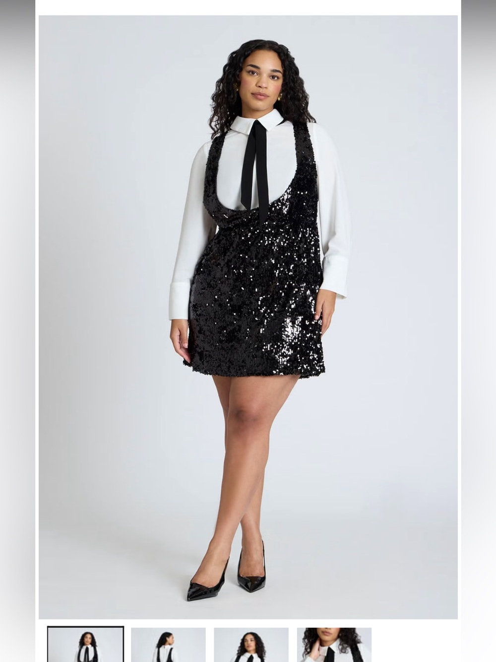 Bow Blouse Sequin Mini Dress